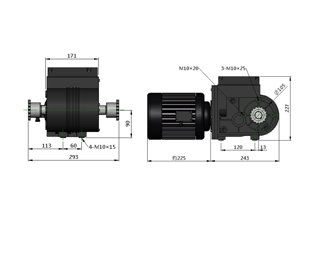 碧力凯铝合金减速电机WJNA40