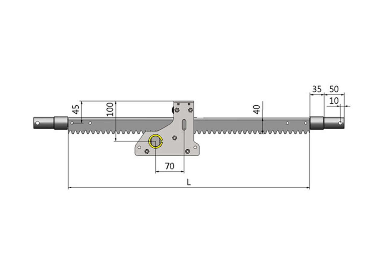 A型拉幕齿轮齿条
