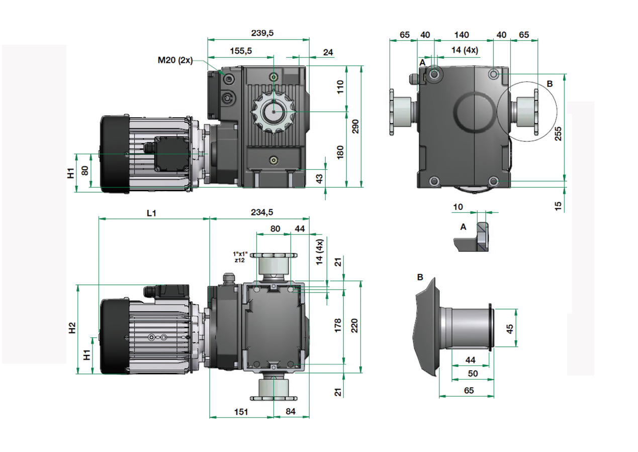  强力减速电机RW1400